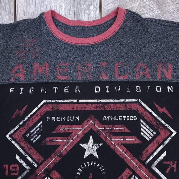 American Fighter Mens UFC Biker Shirt Size XL Black All Over Print Affliction - Picture 4 of 7